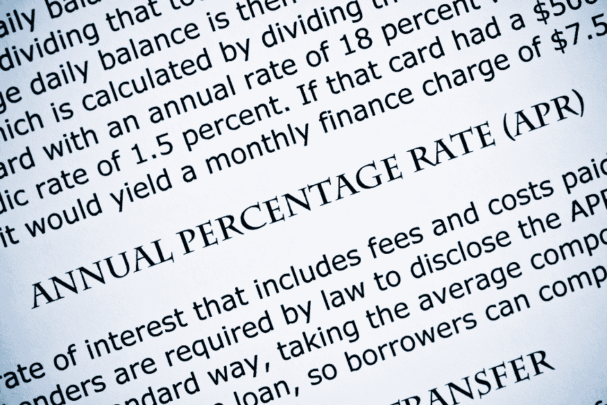 Close-up of the term ‘Annual Percentage Rate (APR)’ highlighting how APR determines credit card interest costs.